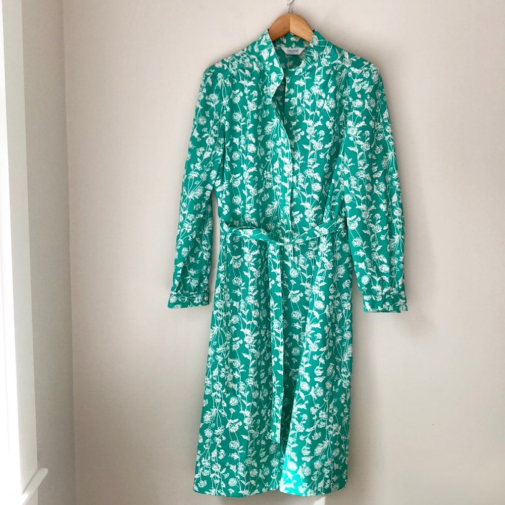 VTG Tanner Green Floral Belted Dress